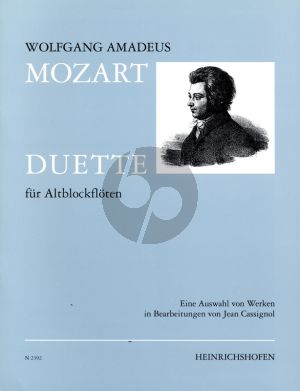 Mozart Duette fur 2 Altblockfloten (arr. Jean Cassignol)