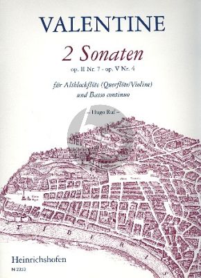 Valentine 2 Sonaten Altblockflöte und Bc (Hugo Ruf)