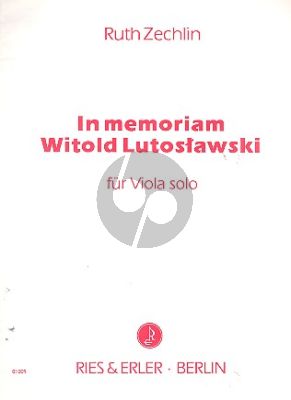 Zechlin In Memoriam Witold Lutoslawski Viola solo