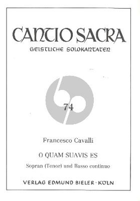 Cavalli O Quam Suavis Es fur Sopran[Tenor].-Basso Continuo