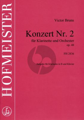 Bruns Konzert No. 2 Op. 48 Klarinette und Orchester (Klavierauszug)