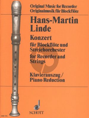 Linde Concerto (1991) Alto, Sopranino or Bass Recorder and String Orchestra Edition voor Recorders and Piano