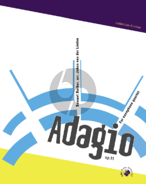 Barber Adagio Op.11 4 Saxophones (SATB) (Score/Parts) (arr. J.van der Linden)