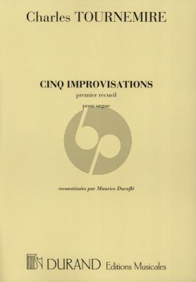 Tournemire 5 Improvisations Vol.1 Orgue (Reconstituees par Maurice Durufle)