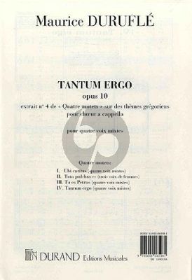 Durufle Tantum Ergo (de 4 Motets Op.10 No.4) SATB