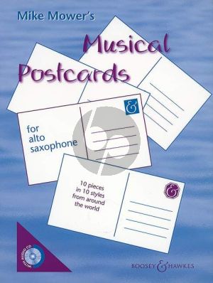 Mower Musical Postcards for Alto Saxophone (Bk-Cd) (10 Pieces in 10 Styles from around the World) (interm.level)