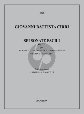 Cirri 6 Sonate Facili op.7 cello-piano (ed. Malusi and Zanotelli)