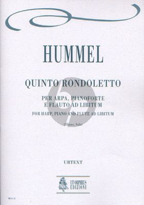 Hummel Rondoletto No.5 Harp and Piano with Flute ad lib. (Score/Parts) (Roberto Illiano and Luca Lévi Sala)