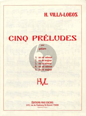 Villa Lobos 5 Preludes No.4 mi mineur Guitare