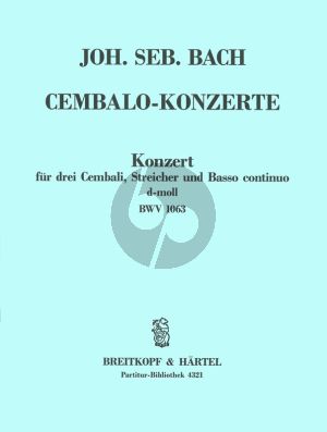 Bach Konzert d-moll BWV 1063 3 Cembali-Streicher-Bc Partitur