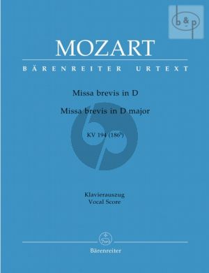 Missa Brevis D-dur KV 194(186h) (Soli-Choir- Orch.) (Vocal Score)