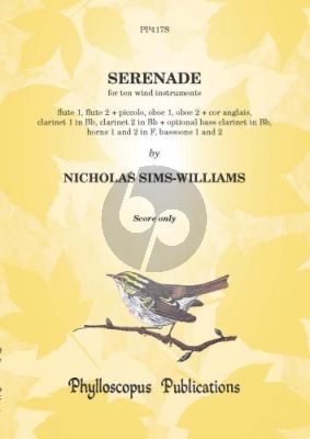 Sims-Williams Serenade 2 Fl.-Ob.-Cor Angl.- 2 Clar.[Bb]- 2 Horns[F]- 2 Bns. (Score)