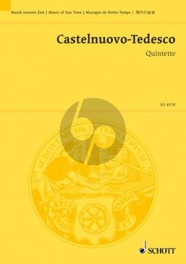 Castelnuovo-Tedesco Quintette F-dur Op. 143 Gitarre-2 Violinen-Viola und Violoncello (Partitur) (Andres Segovia)
