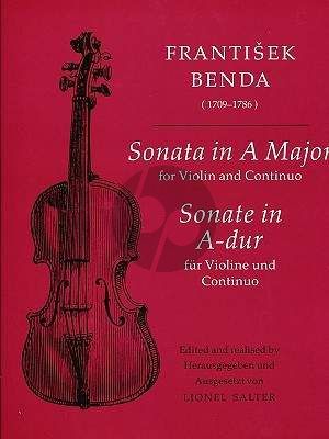 Benda Sonata A-major Violin and Bc (edited by Lionel Salter)