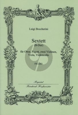 Boccherini Sextet B-flat major (Oboe-Bassoon-2 Vi.-Va.-Vc.) (Score/Parts)