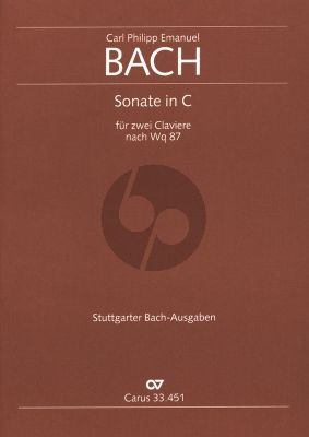 Bach 2 Sonaten nach WQ 87 (orig. Flute-Bc. adapted for 2 piano's by the composer) (1776) 2 Harpsichords (Partitur) (edited Ulrich Leisinger)