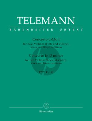 Telemann Concerto d moll TWV 43:d4 2 Violinen(Fl./Vi.)-Viola.-Bc (Part./Stimmen) (Ute Poetzsch)