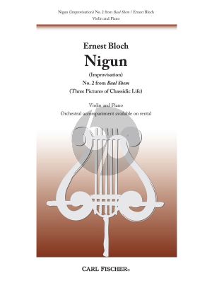 Bloch Nigun Violin and Piano (Improvisation) (No.2 from Baal Shem Three Pictures of Chassidic Life)