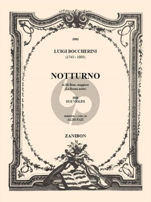 Boccherini Notturno "La Buona Notte" E-flat major 2 Violins (Aldo Pais)