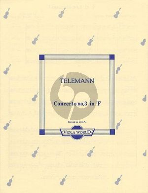Telemann Concerto No.3 F-Major (4 Violas) (Score/Parts)