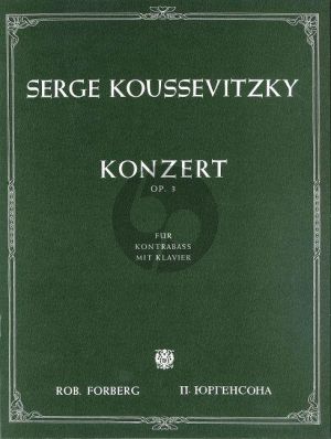 Koussevitzky Concerto Op.3 F-sharp minor Double Bass-Piano