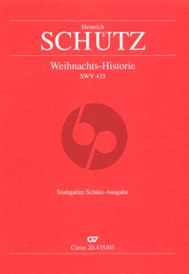 Schütz Weihnachts-Historie SWV 435 Soli e Coro SSATTB, 2 Vl, 2 Vga, 2 Blfl, Fg, 2 Tr (2 Ctto), 2 Trb, Bc Klavierauszug (Historia der freuden- und gnadenreichen Geburt Gottes und Marien Sohnes Jesu Christi) (Paul Horn)