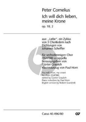 Ich will dich lieben,meine Krone Op.18 No.2 (SAATBB)