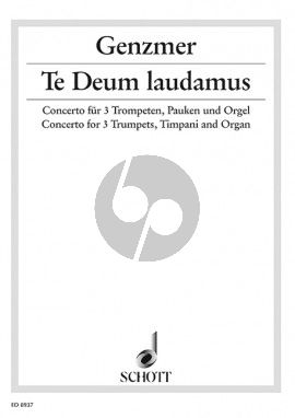 Genzmer Te Deum Laudamus GeWV 427 3 Trumpets [C]-Timpani and Organ (Score/Parts)