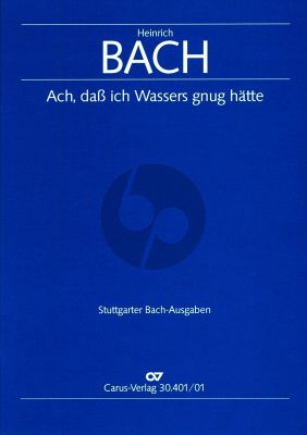 Bach Ach dass ich Wassers gnug hatte Solo Alt, Vl, 4 Vg (3 Va, Vc), Bc (Partitur) (Traugott Fedtke)