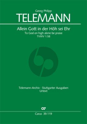 Telemann Allein Gott in der Hoh sei Ehr TWV 1:58 Baritonst.-Chor-Orchester (Partitur) (Klaus Hofmann)