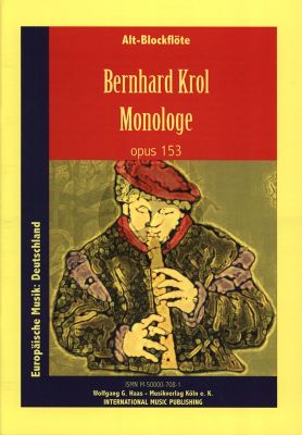 Krol Monologe Op. 153 Altblockflöte solo