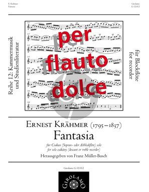 Krahmer Fantasia for Csakany Descant- or Alto Recorder