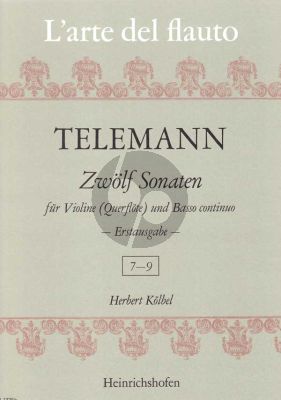 Telemann 12 Sonaten fur Flote [oder Violine] und Bc (Herausgeber Herbert Kolbel) (Erstausgabe)