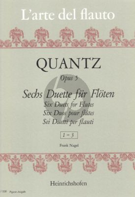 Quantz 6 Duette Op. 5 Vol.1 No. 1 - 3 2 Flöten (Spielpartitur) (Frank Nagel)