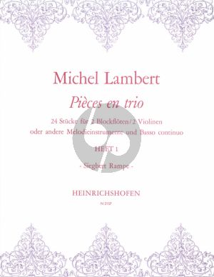 Lambert Pieces en Trio Vol.1 - 24 Stucke 2 Blockfloten [Violinen oder andere Melodieinstrumente] und Bc (Herausgeber Siegbert Rampe)