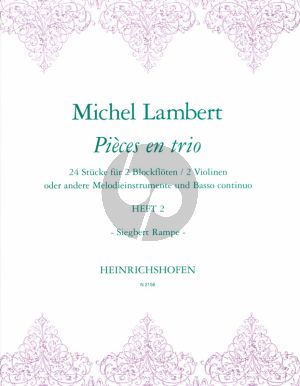 Lambert Pieces en Trio Vol.2 - 24 Stucke 2 Blockfloten [Violinen oder andere Melodieinstrumente] und Bc (Herausgeber Siegbert Rampe)