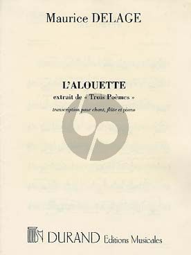 Delage Alouette Op.7 No.2 High Voice-Flute-Piano