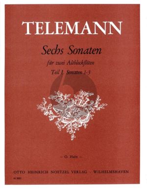 Telemann 6 Sonaten Vol.1 No.1-3 fur 2 Altblockfloten Spielpartitur
