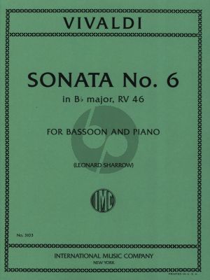 Vivaldi Sonata No.6 B-flat major RV 46 Bassoon and Piano (Leonard Sharrow)