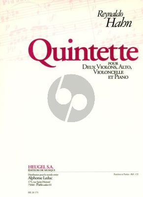 Hahn Quintette 2 Violons-Alto-Violoncello-Piano (Part./Parties)