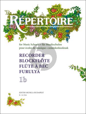 Repertoire for Music Schools Vol. 1B for Recorder (compiled and edited by János Bali)