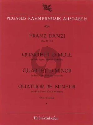 Danzi Quartett d-moll Op. 56 No. 2 Flöte-Violine-Viola und Violoncello (Stimmen) (Dieter Sonntag)