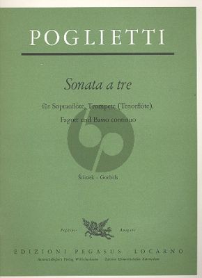 Poglietti Sonate a tre Sopranblockflöte, Tenorblockflöte, Trompete, Fagott, B.c. (Part./Stimmen)