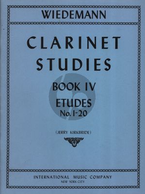Wiedemann Studies Book 4 Etudes 1 - 20 Clarinet (Jerry Kirkbride)