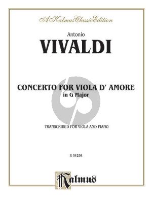Vivaldi Concerto G-Major RV 392 original for Viola d'Amore transcribed for Viola-Piano