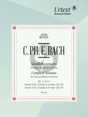 Bach Sonatas Vol. 5 WQ 129 and WQ 131 Flute-Bc (edited by Ulrich Leisinger)