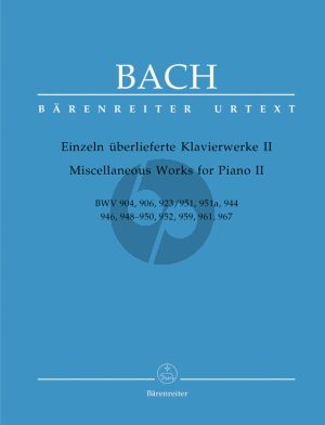 Bach Einzeln uberlieferte Klavierwerke Vol.2 (Urtext der Neuen Bach-Ausgabe)
