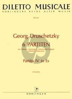 Druschetzky 6 Partiten No.4 Es-dur 2 Oboen- 2 Klar.[Bb]- 2 Horner [F]- 2 Fagotten (Stimmen) (Alexander Weinmann)