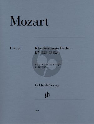 Mozart Sonate B-dur KV 333 (315c) fur Klavier (edited by Ernst Herttrich - fingering by H.M. Theopold) (Henle-Urtext)