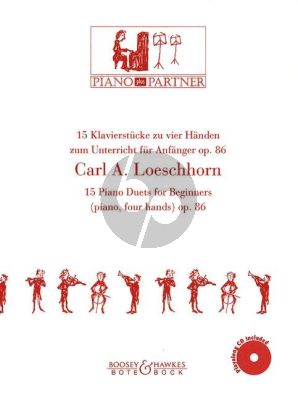 Loeschhorn 15 Klavierstucke Op.86 Klavier 4 Hd. (Buch mit begl.CD)